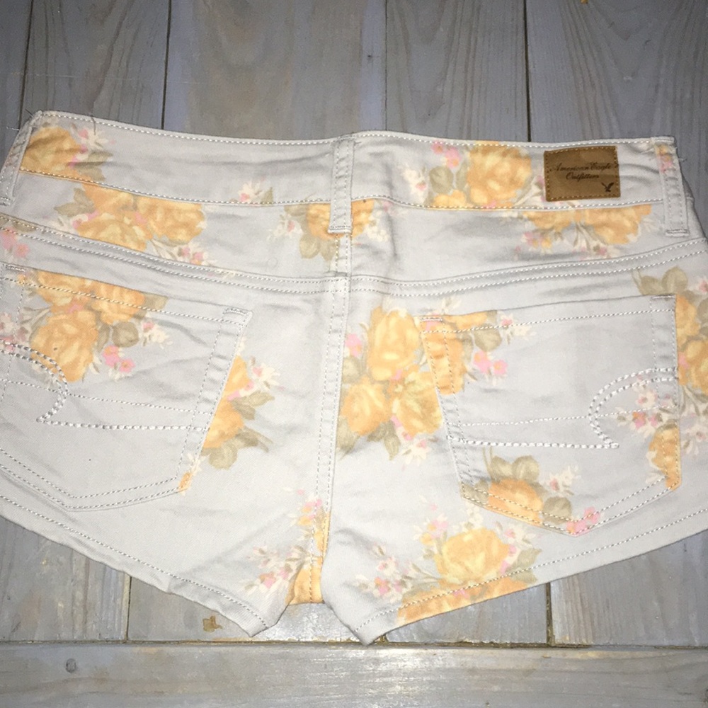 Floral jean shorts